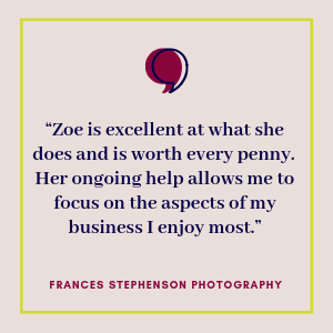 Testimonial from Frances Stephenson Photography