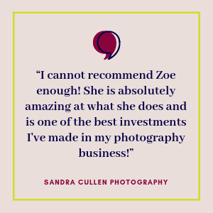 Testimonial from Sandra Cullen Photography